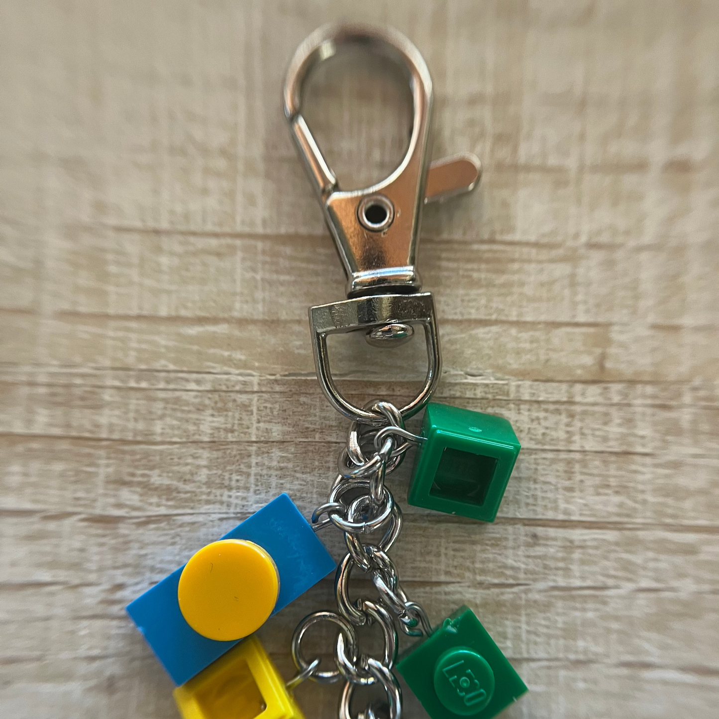 Keychain with a LEGO Minecraft chicken jockey