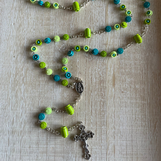 Lime, Yellowish Green and Dark Turquoise Rosary
