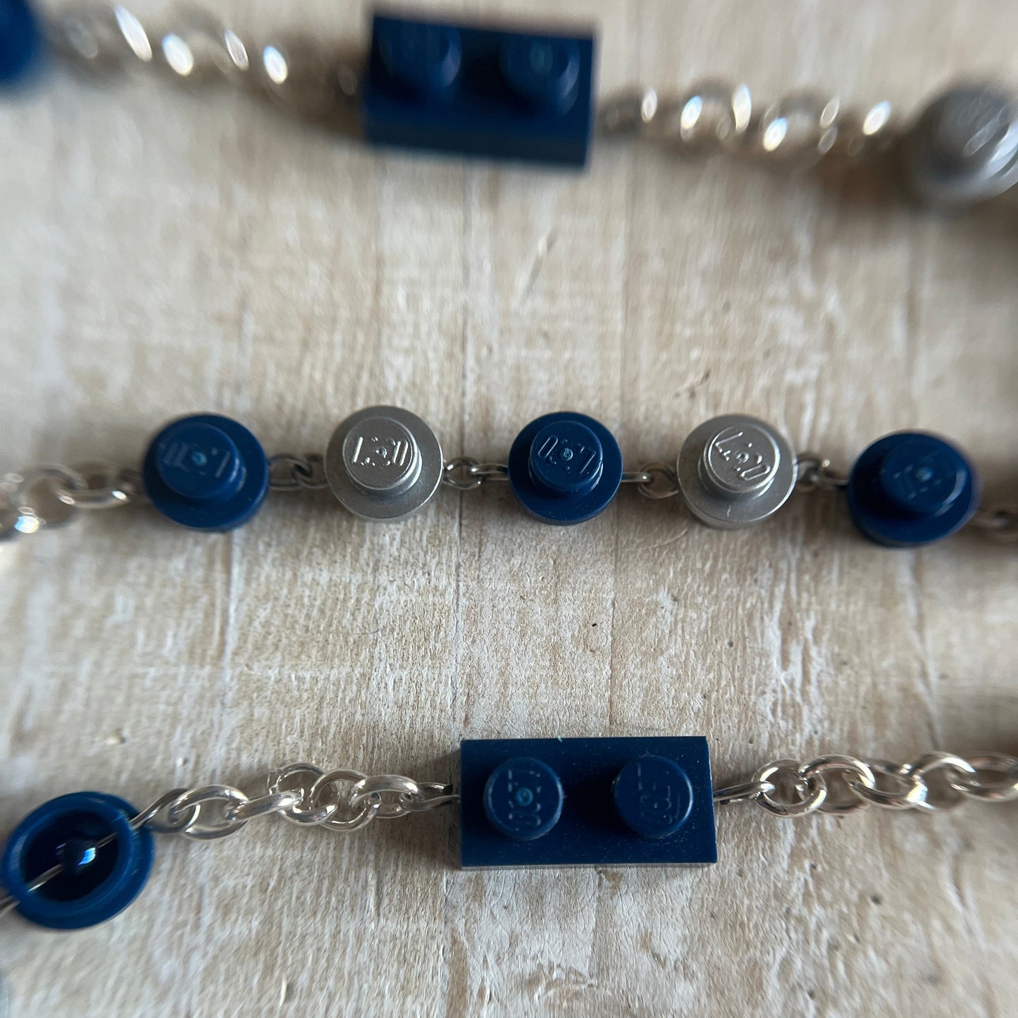 Dark Blue and Flat Silver Rosary