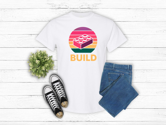Retro Bright Build, LEGO Inspired T-shirt