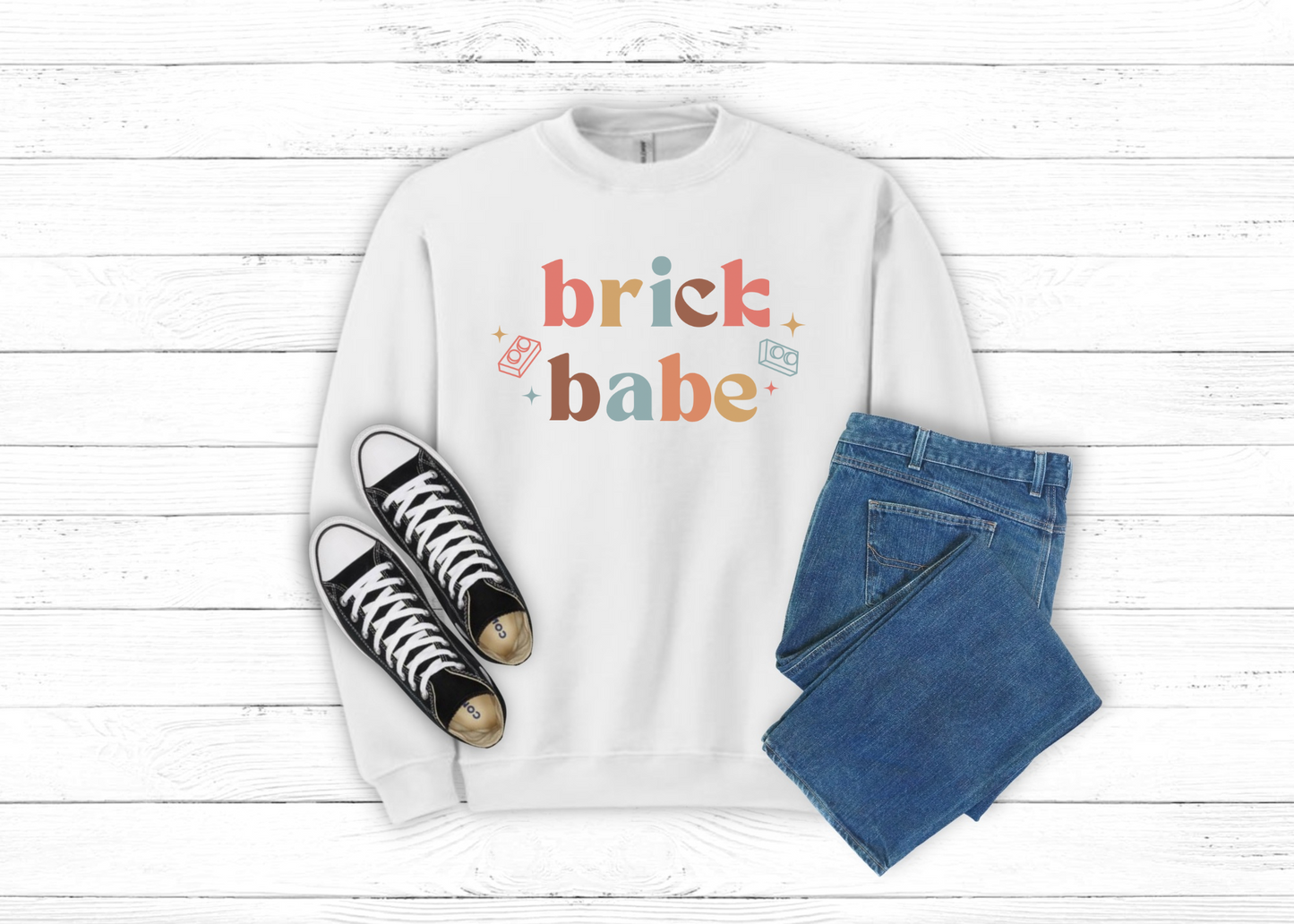 Brick Babe, LEGO Inspired Crewneck Sweatshirt