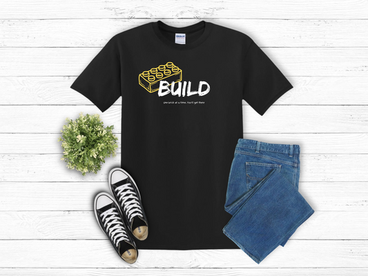 Yellow Brick Build, LEGO Inspired T-shirt