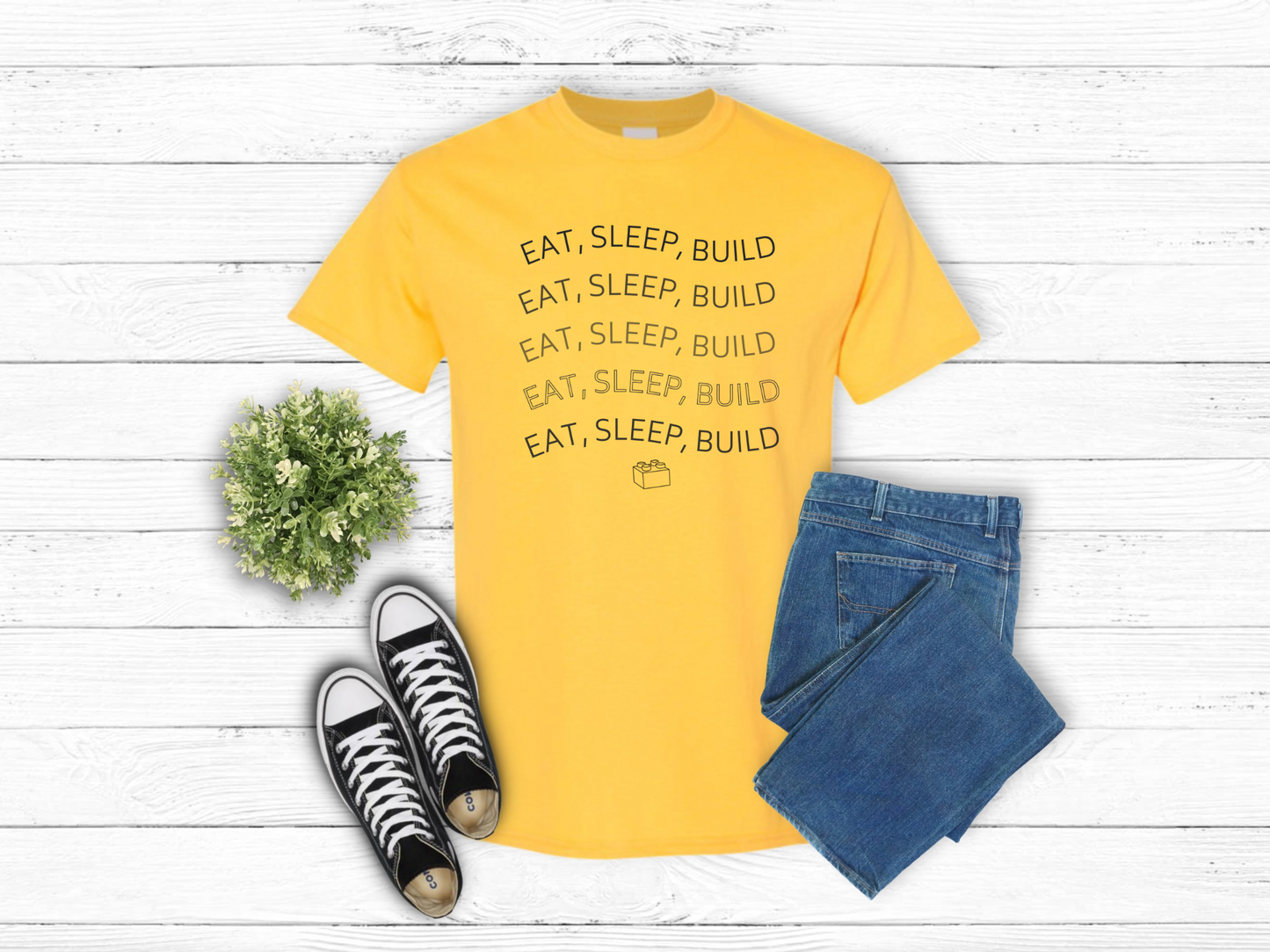 Eat Sleep Build, LEGO Inspired T-shirt