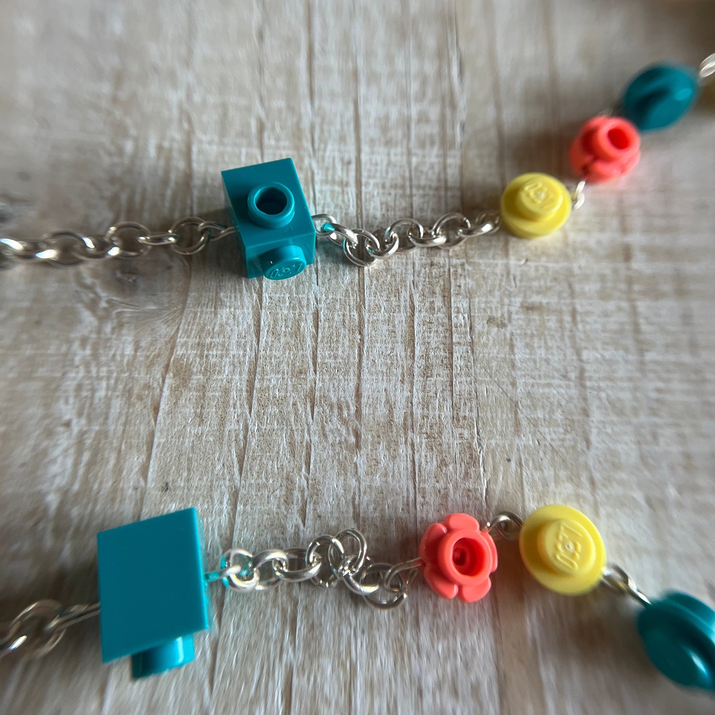 Coral, Dark Turquoise, and Bright Light Yellow Rosary