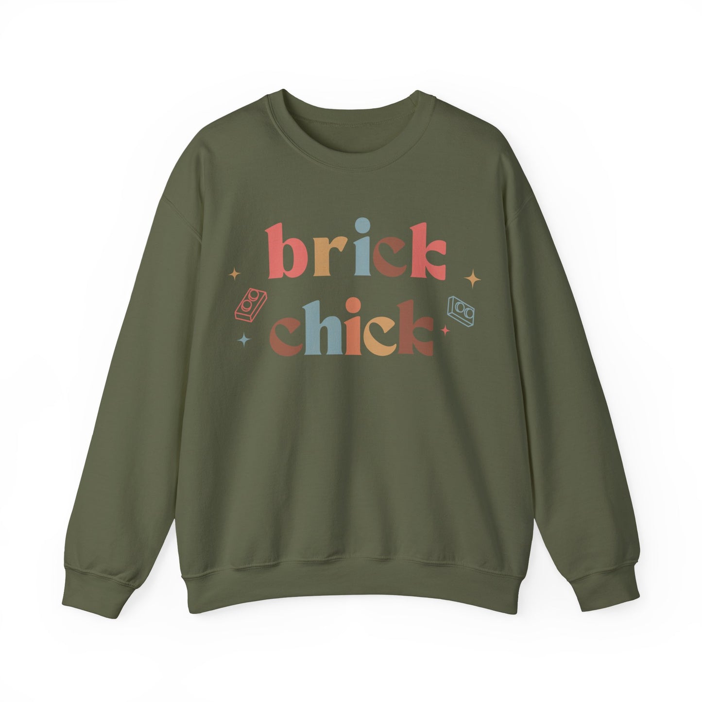 Brick Chick, LEGO Inspired Crewneck Sweatshirt
