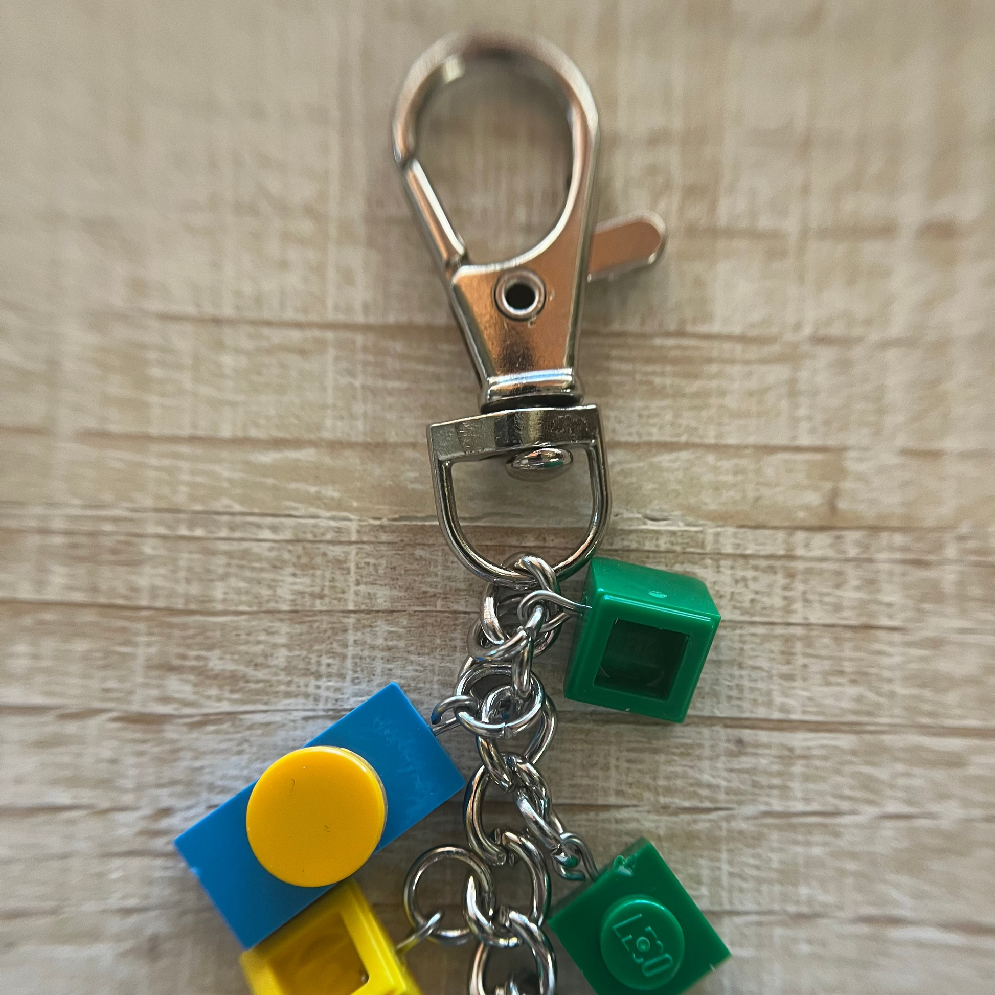 Keychain with a LEGO Minecraft chicken jockey
