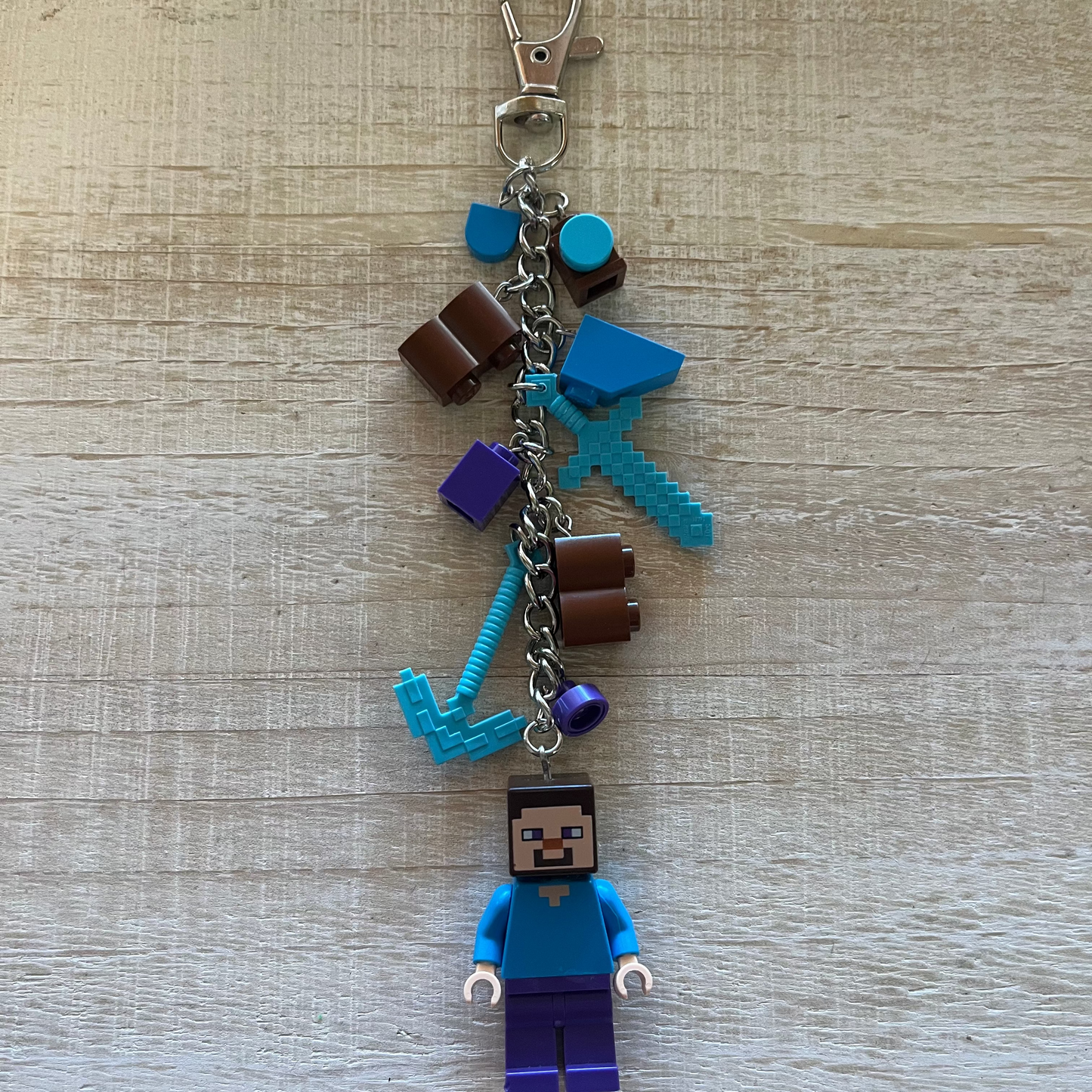 Lego Steve Minifigure Keychain