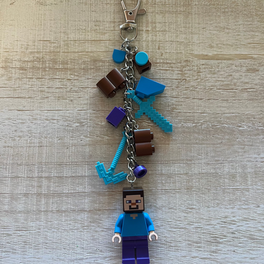 Lego Steve Minifigure Keychain