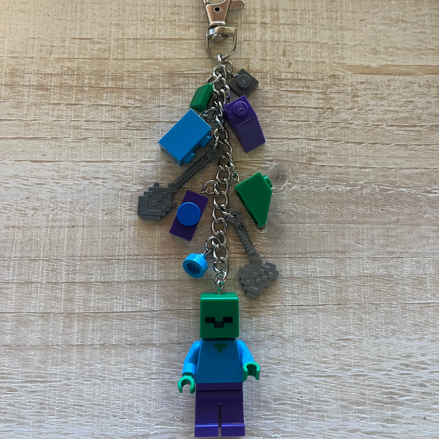 LEGO Minecraft zombie minifigure keychain