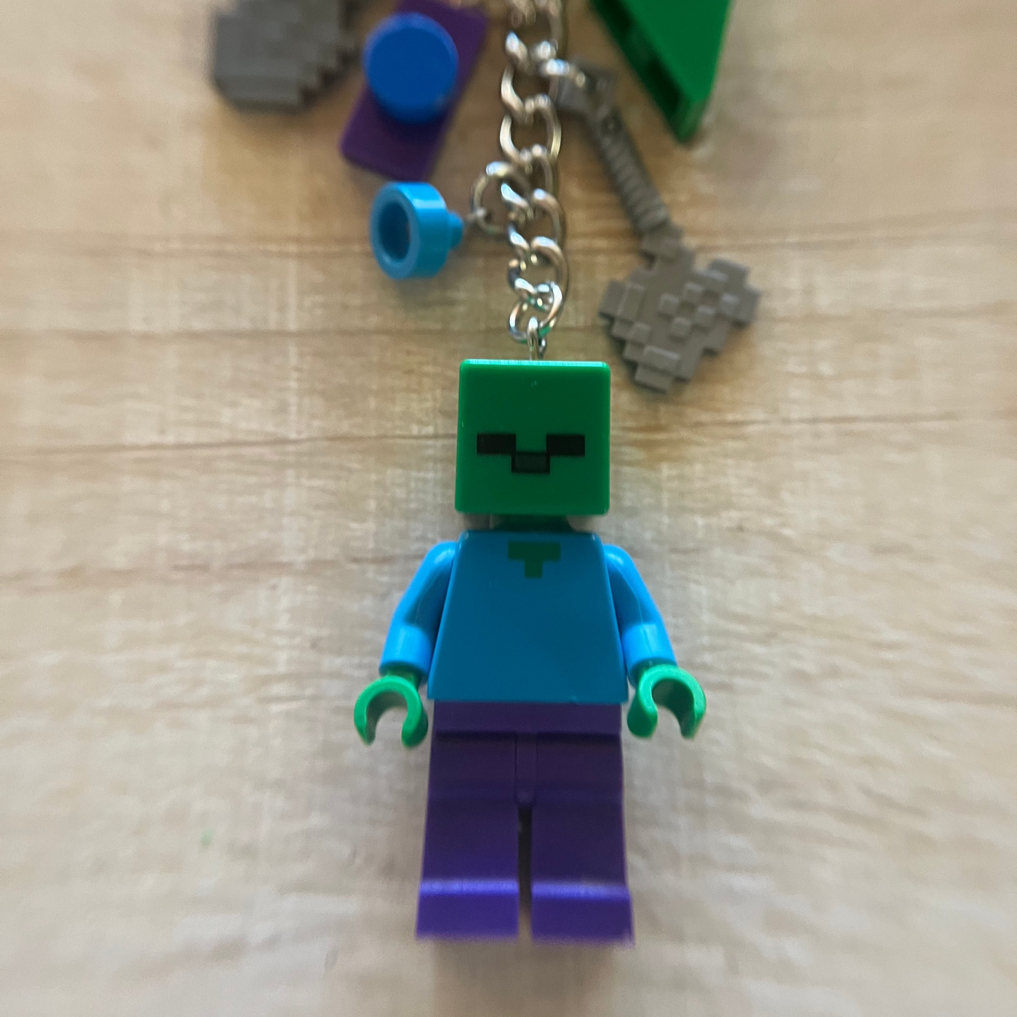 LEGO Minecraft zombie minifigure keychain