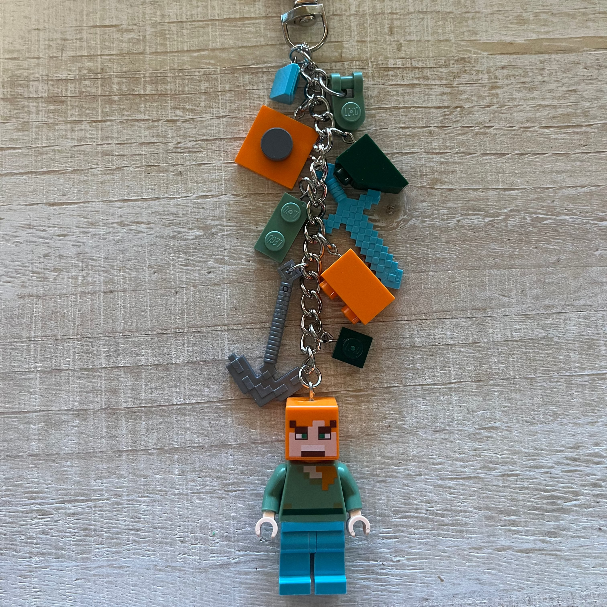 LEGO Minecraft Alex minifigure keychain